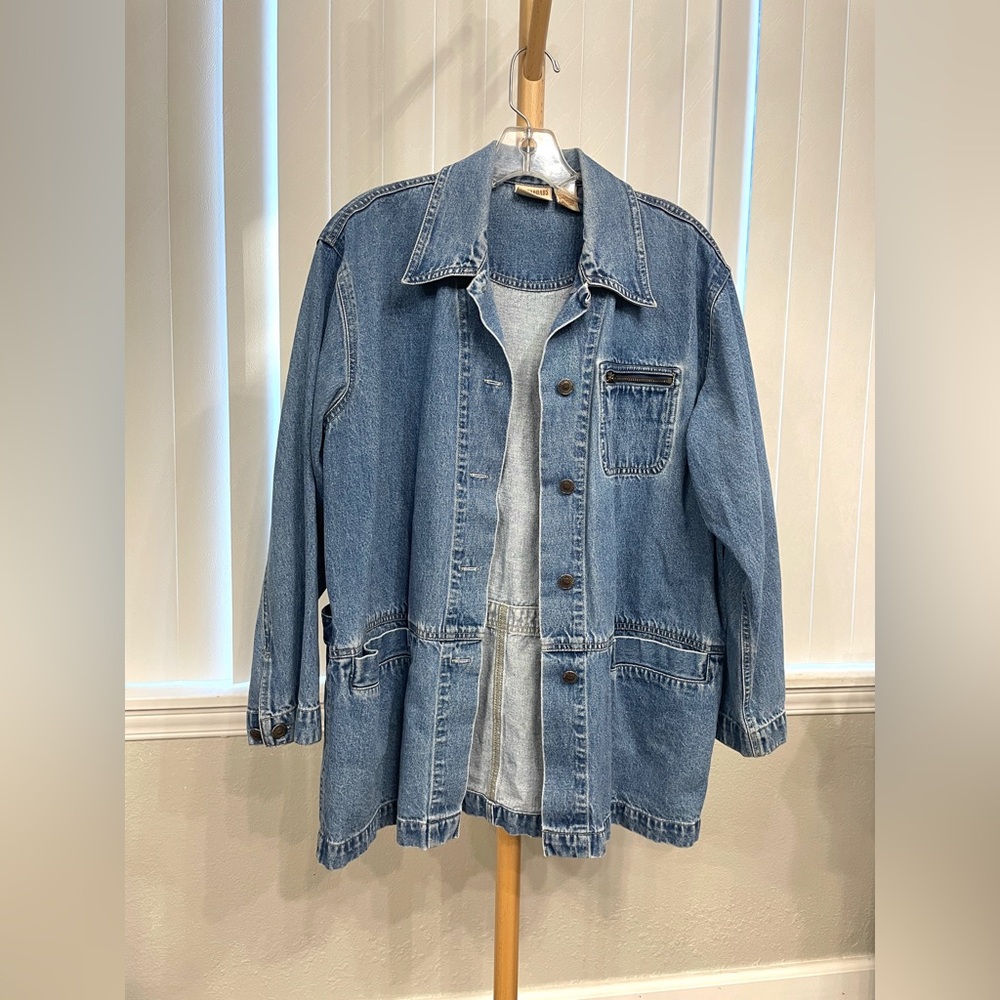 Vintage Crossroads Chambray Denim Jacket Women Small Oversized